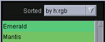 screen capture of h:rgb sort widget