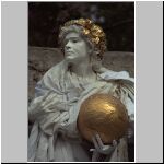 Roman statue, golden ball