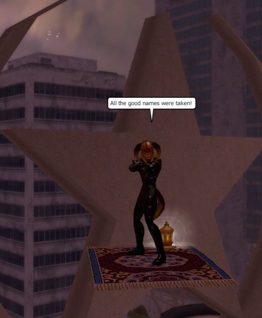 Decimal Point, a magic controller, on his flying carpet in First Ward