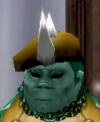 his head