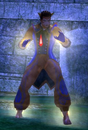 Slight Light, a magic controller, in a ready-to-fight pose