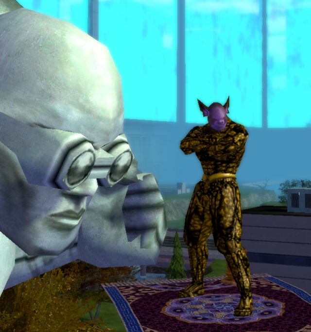 Rrumble, an earth/sonic controller flying about on his magic carpet