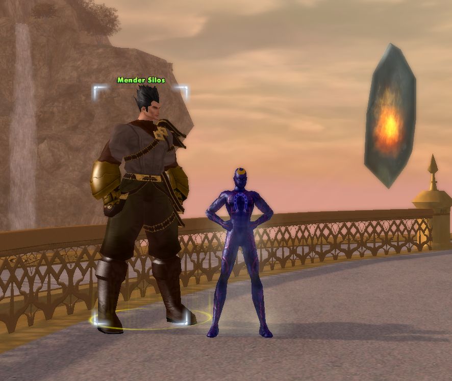 Sound Strategy, in Ouroboros standing next to Mender Silos