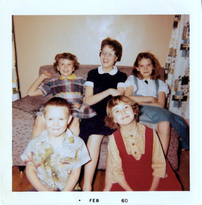 Franzen Kids, couch and floor